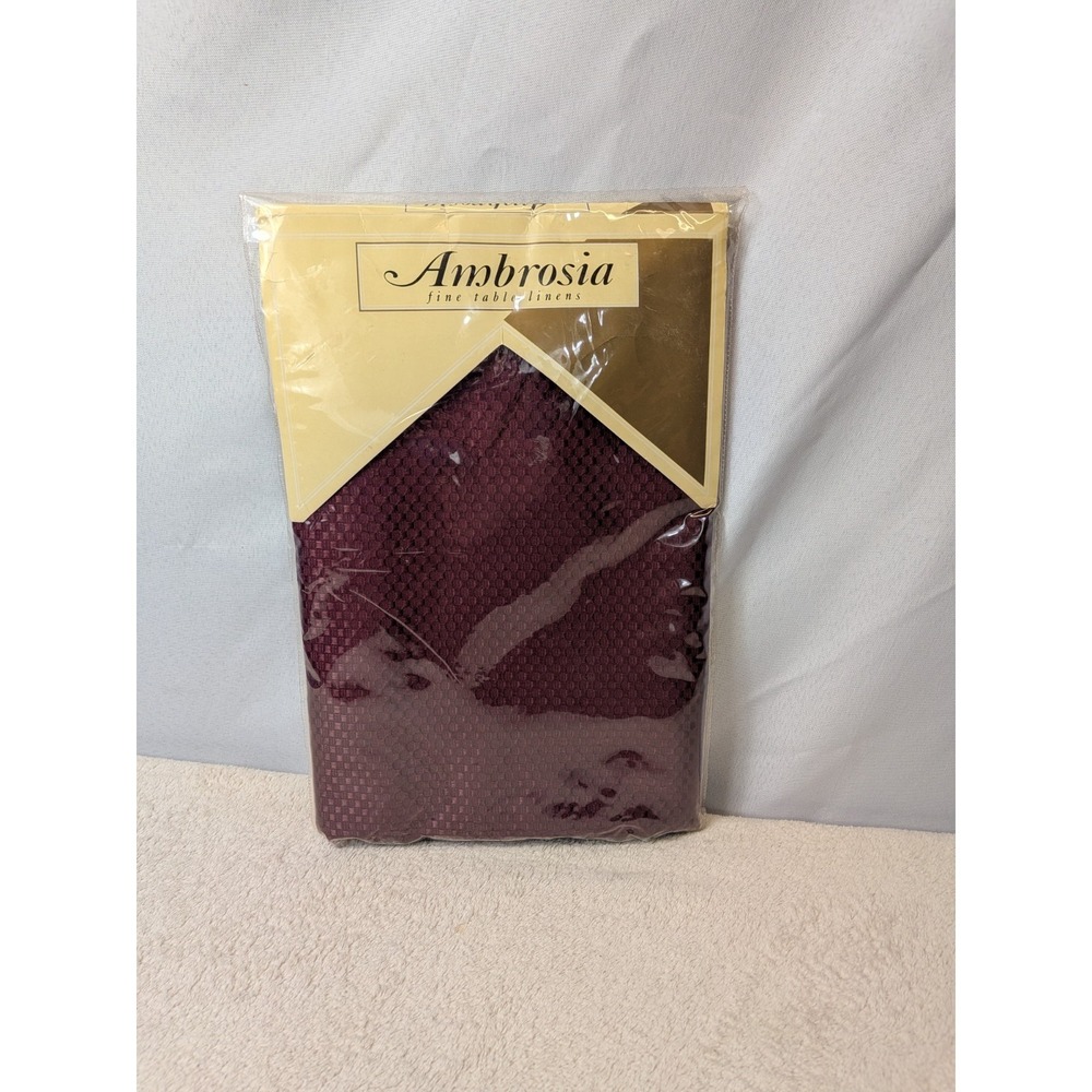 Ambrosia Fine Table Linens Garnet Red Square‎ Tablecloth 52x52 NIP Coquette Goth